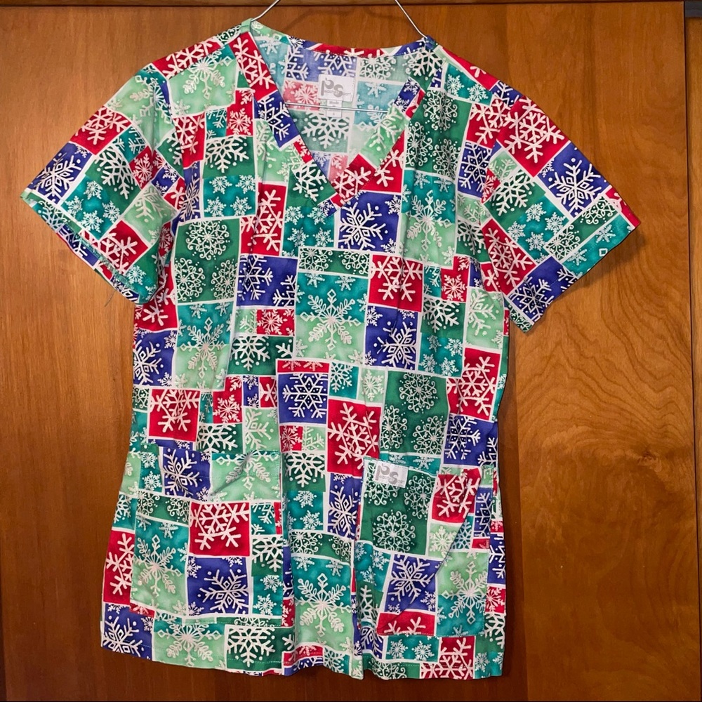 Christmas Scrub Top
